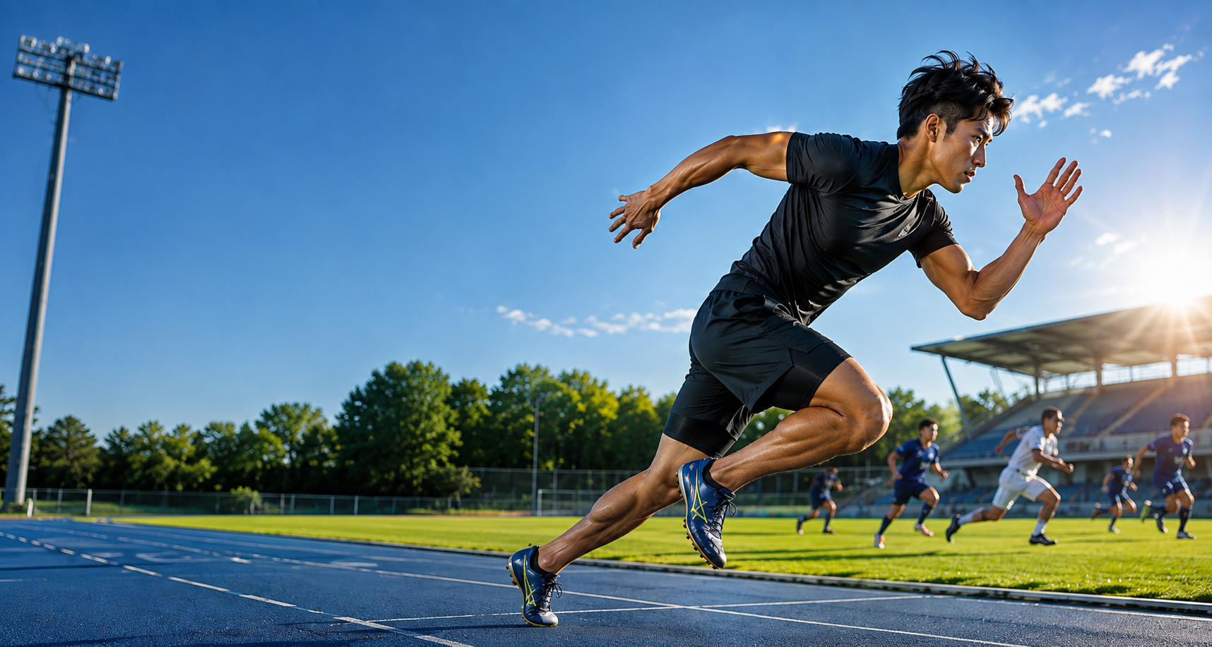 競技に取り組むスポーツ選手